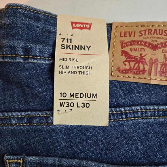 NWT Levi's Mid Rise 711 Skinny Fit Jeans in Little Secret Women's Size 30 - Picture 6 of 9